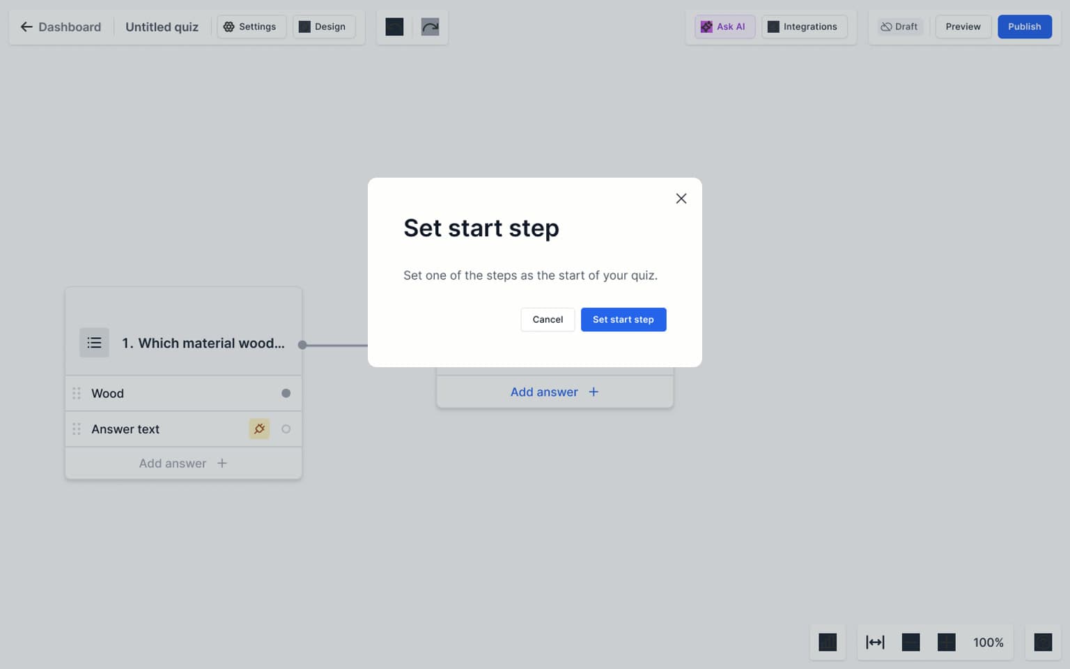 Sample AskFlow Missing start-step validation