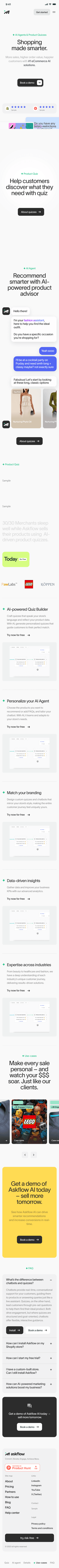 Sample AskFlow website home mobile