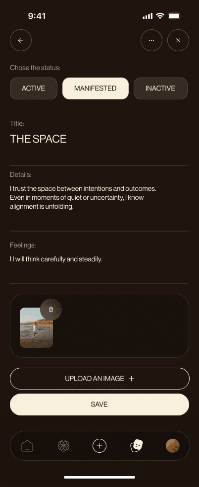 Sample Quantum Body entry editor with one attached image