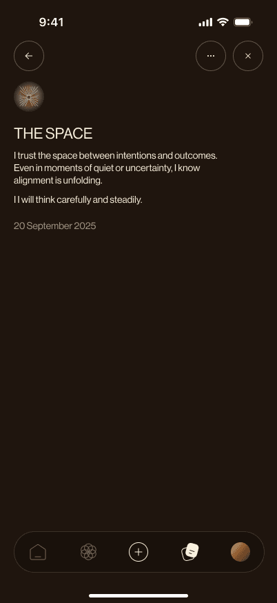 Sample Quantum Body opened journal entry