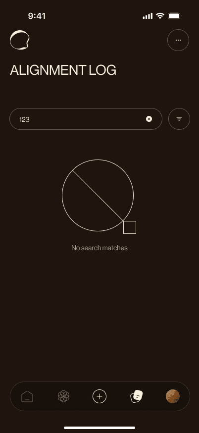 Sample Quantum Body journal search with no matching entries