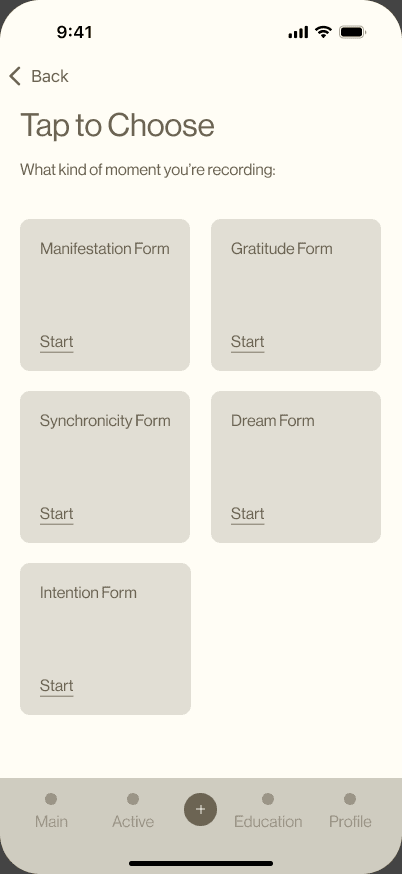 Sample Quantum Body wireframe practice selector