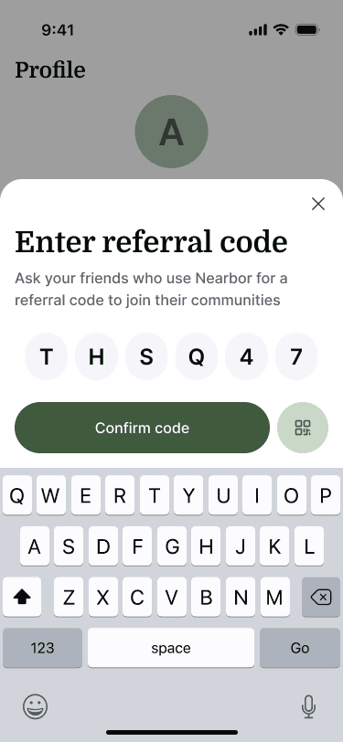 Sample Nearbor referral code sheet